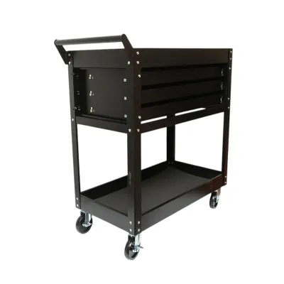Carucior scule atelier metalic pe roti cu 2 rafturi si 3 sertare 775x410x895mm Breckner Germany - imagine 4