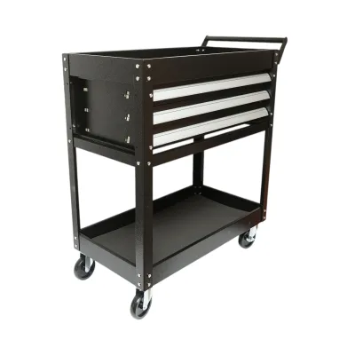 Carucior scule atelier metalic pe roti cu 2 rafturi si 3 sertare 775x410x895mm Breckner Germany - imagine 6