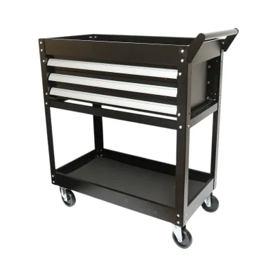 Carucior scule atelier metalic pe roti cu 2 rafturi si 3 sertare 775x410x895mm Breckner Germany