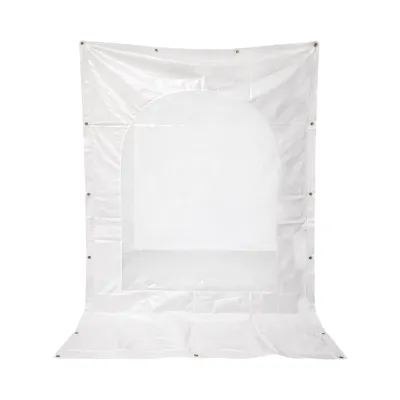 Perete lateral cort hala 2x2.8m alb cu geam transparent LP64 - imagine 2