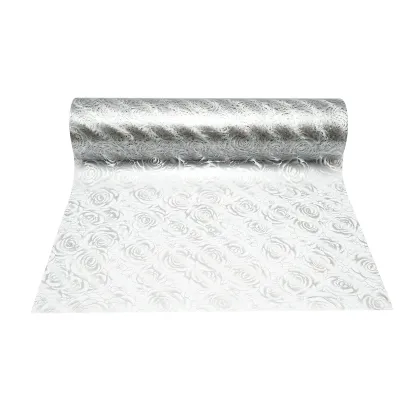 Folie protectie masa transparenta PVC siliconizat 100cm, grosime 1.2mm, model trandafiri 20m/rola Breckner Germany - imagine 2