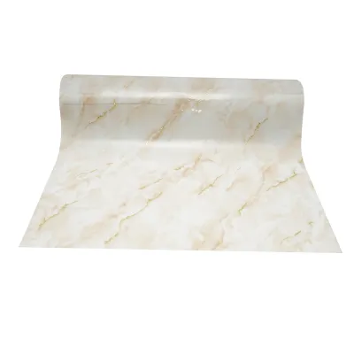 Folie protectie masa decorativa PVC siliconizat 100cm, grosime 0.8mm, model marmura natur 20m/rola Breckner Germany - imagine 2