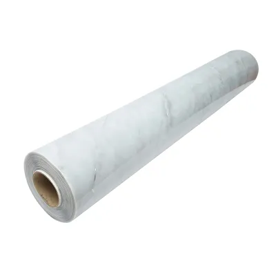 Folie protectie masa decorativa PVC siliconizat 100cm, grosime 1.2mm, model marmura gri 20m/rola Breckner Germany - imagine 5
