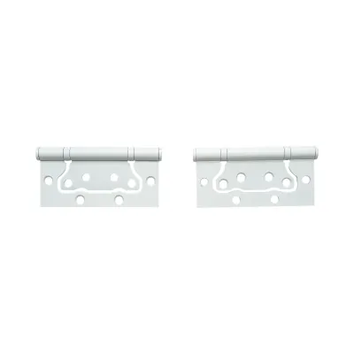 Set 2 balamale mobilier coplanare tip fluture 100x50mm, otel alb, suruburi incluse - imagine 2