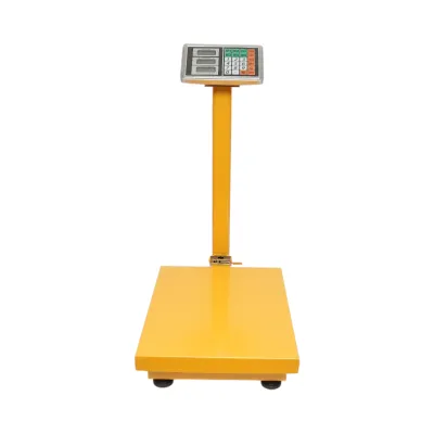 Cantar electronic de podea 350kg tip platforma 500x400mm cu brat pliabil, afisaj LCD