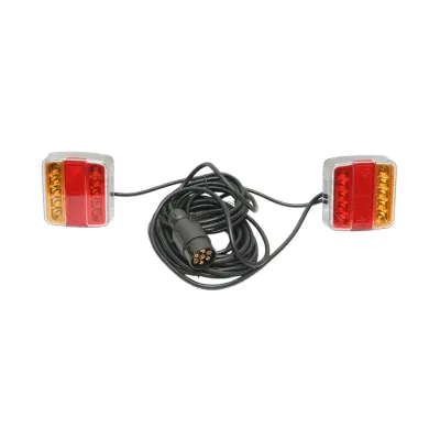 Set lampi LED magnetice 12V pentru remorca, fisa 7 pini, cablu stopuri 2.5m, cablu fisa 7.5m Breckner Germany