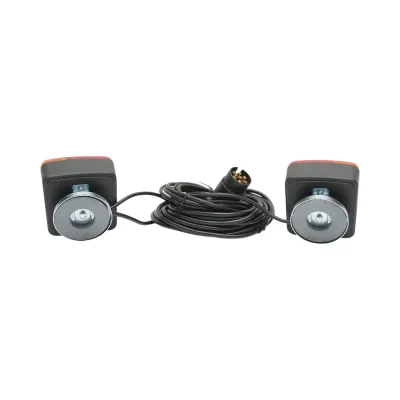 Set lampi magnetice 12V pentru remorca, fisa 7 pini, cablu stopuri 2.5m, cablu fisa 7.5m Breckner Germany - imagine 2