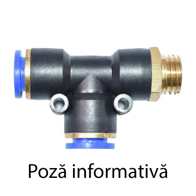 Mufa rapida T plastic si surub metalic fi 6x6 cu 1/4
