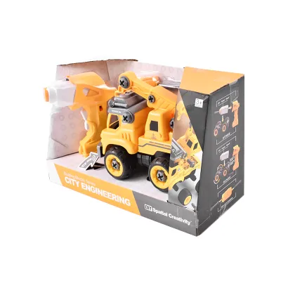 Autospeciala macara cu telecomanda jucarie de constructie care se monteaza DIY - imagine 7