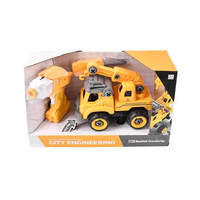 Autospeciala macara cu telecomanda jucarie de constructie care se monteaza DIY - imagine 3