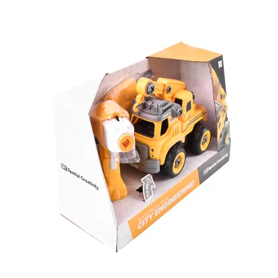 Autospeciala macara cu telecomanda jucarie de constructie care se monteaza DIY - imagine 12