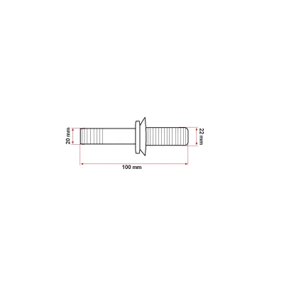 Prezon remorca 7 Tone fi 20 echipat, Lungime 100mm - imagine 4