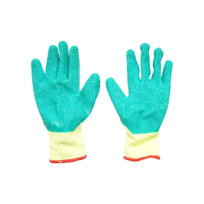 Manusi de lucru din bumbac latex galben-verde marimea 10 Breckner Germany - imagine 3