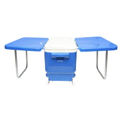 Lada frigorifica pentru picnic 45L albastra cu masa 610x405x445mm  Breckner Germany - imagine 3