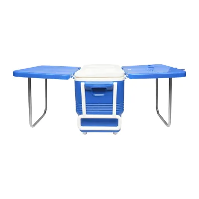 Lada frigorifica pentru picnic 45L albastra cu masa 610x405x445mm  Breckner Germany