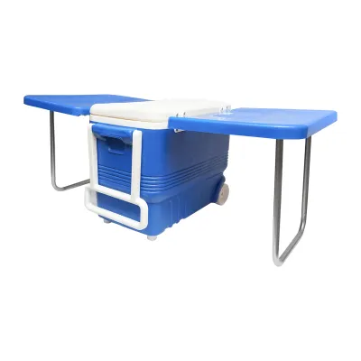 Lada frigorifica pentru picnic 45L albastra cu masa 610x405x445mm  Breckner Germany - imagine 2