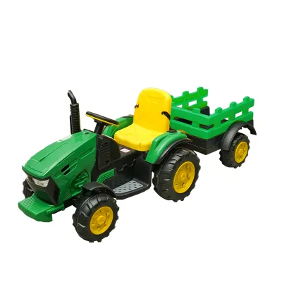 Tractor electric cu remorca telecomanda si baterie pentru copii jucarie 1980x650x610 - imagine 2