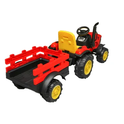 Tractor electric cu remorca telecomanda si baterie pentru copii jucarie 1980x610x650mm - imagine 5