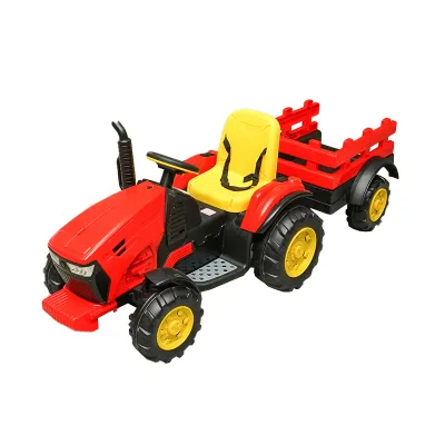 Tractor electric cu remorca telecomanda si baterie pentru copii jucarie 1980x610x650mm - imagine 2