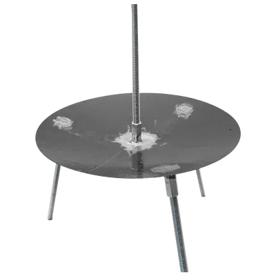 Disc pentru gratar simplu din otel cu 3 picioare si maner, 46cm, cu stanta UTB - imagine 2