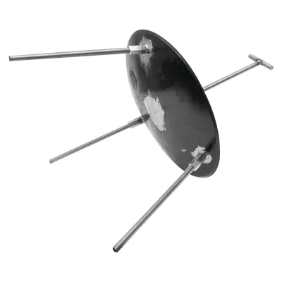 Disc pentru gratar simplu din otel cu 3 picioare si maner, 46cm, cu stanta UTB - imagine 3
