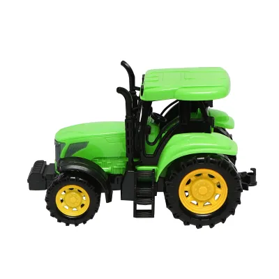 Camion albastru tip trailer cu detalii autentice pe baterii impreuna cu tractor verde de jucarie - imagine 11