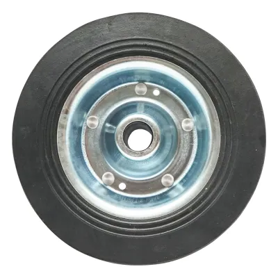 Roata de cauciuc 200X50mm cu janta metalica pentru roata de sprijin remorca prindere pe ax fi20mm - imagine 3