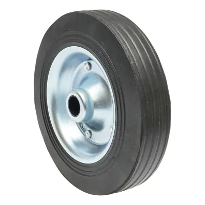 Roata de cauciuc 200X50mm cu janta metalica pentru roata de sprijin remorca prindere pe ax fi20mm - imagine 2
