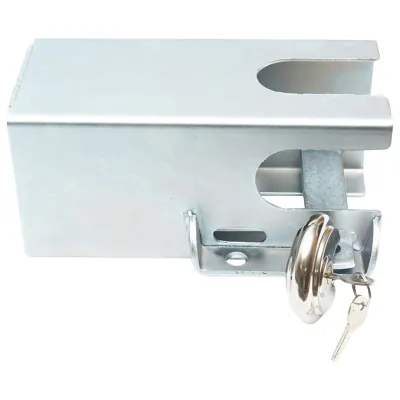 Blocaj antifurt metalic inoxidabil cu doua chei, 110x110x217mm pentru cupla remorcare Breckner Germany - imagine 5