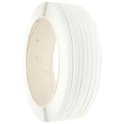 Banda de legat PP polipropilena uz semi-automat, 19x0,8mm, alba, rola 1000m Breckner Germany 