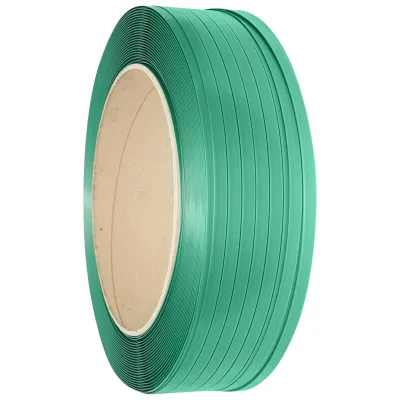 Banda de legat PET poliester, 19x1mm, verde, rola 1000m Breckner Germany