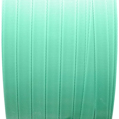Banda de legat PET poliester, 19x1mm, verde, rola 1000m Breckner Germany - imagine 3