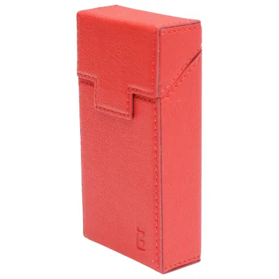 Husa rosie din piele pentru pachet de tigari P25 Breckner